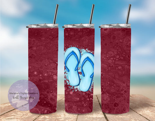 Red Fluid Blue Flip Flop 20oz Skinny Tumbler