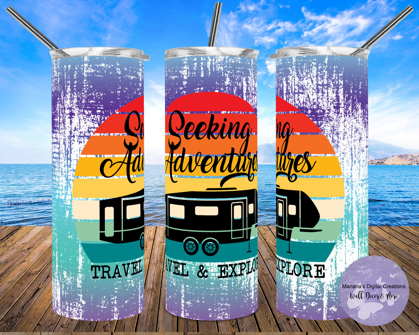 Seeking Adventures 5th Wheel 20oz Skinny Tumbler