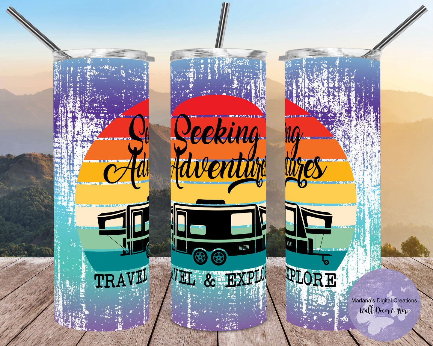 Seeking Adventures Pop Up 20oz Skinny Tumbler