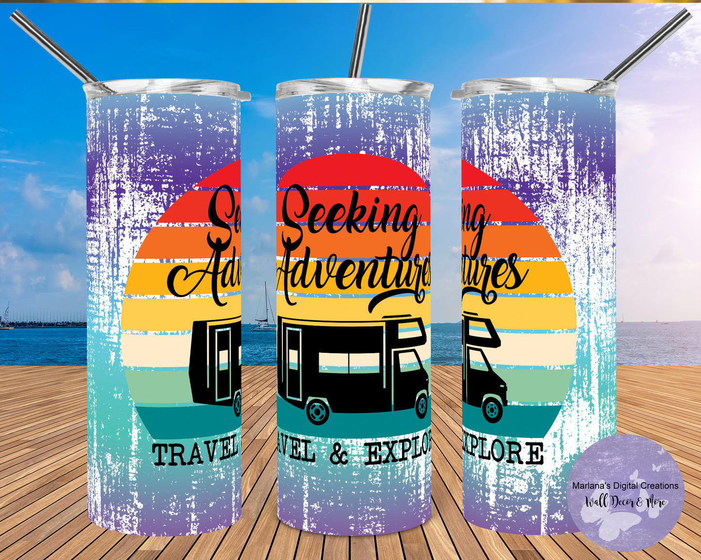 Seeking Adventures Motorhome 20oz Skinny Tumbler