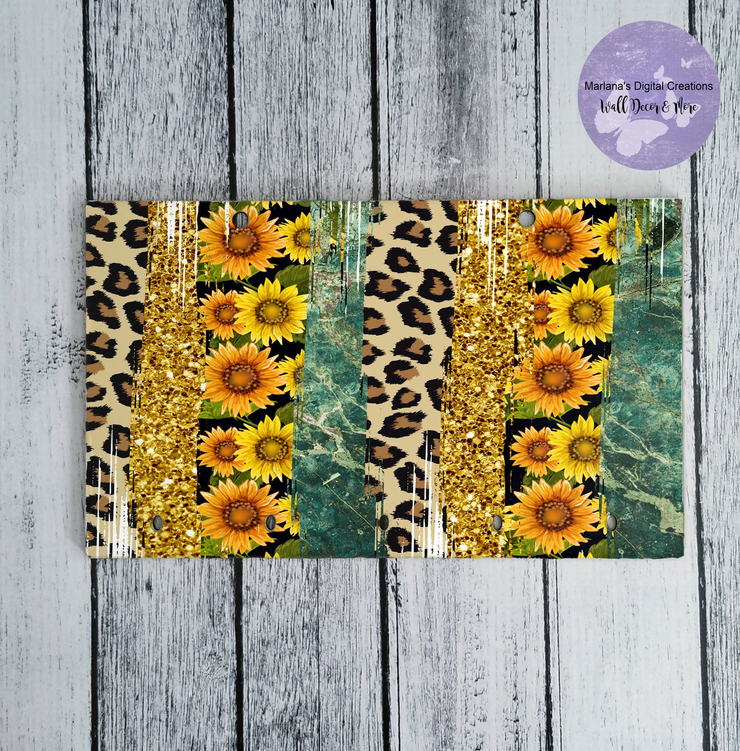 Sunflower Cheetah Brush Strokes Key Rack