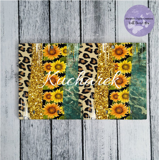 Sunflower Cheetah Brush Strokes Key Rack