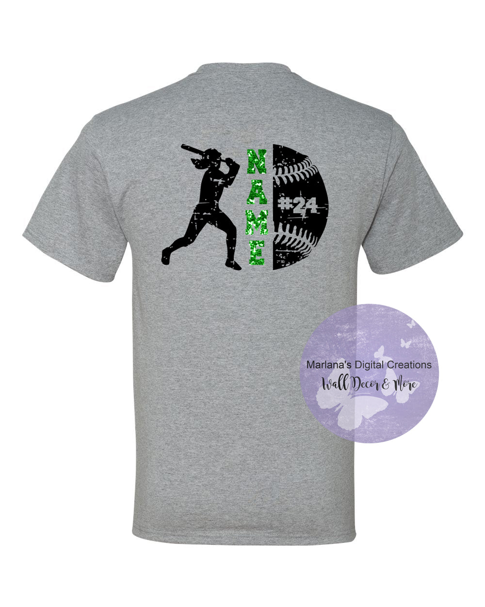 Grayling Softball Glitter Personalized Unisex Tshirt