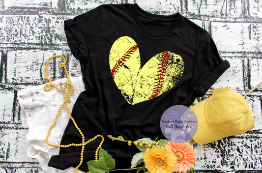 Softball Heart HMD - Screen Print