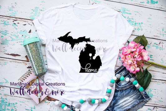 State of Michigan Wine Home - Vinyl Print