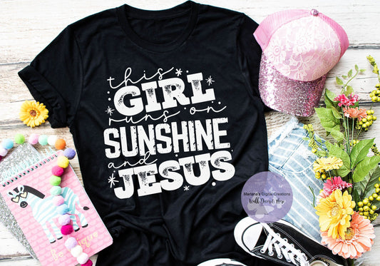 This Girl Runs On Sunshine And Jesus HMD - Screen Print