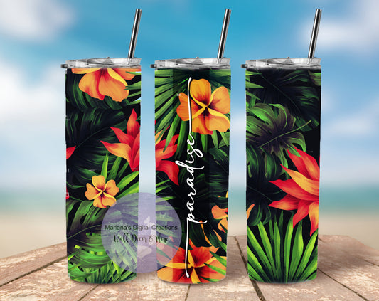 Tropical Dark Paradise 20oz Skinny Tumbler