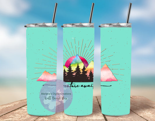 Camping Adventure Awaits 20oz Skinny Tumbler