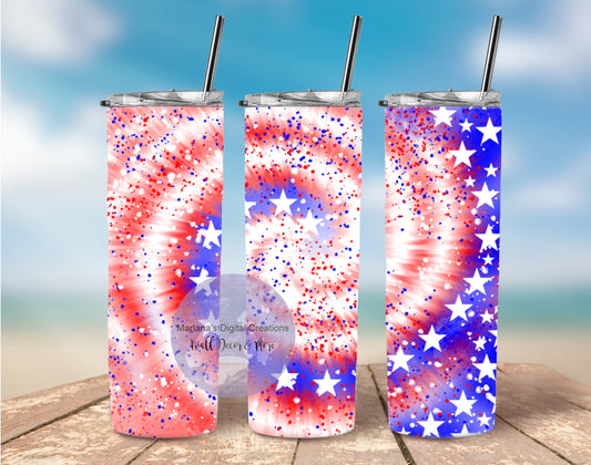 USA Tie Dye 20oz Skinny Tumbler