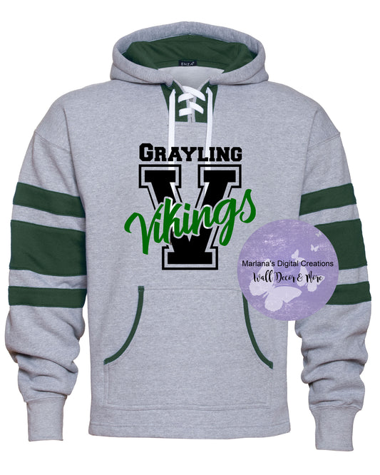 Grayling Vikings Gear Hockey Style Hoodie