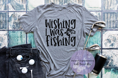 Wishing I Was Fishing - Vinyl Print