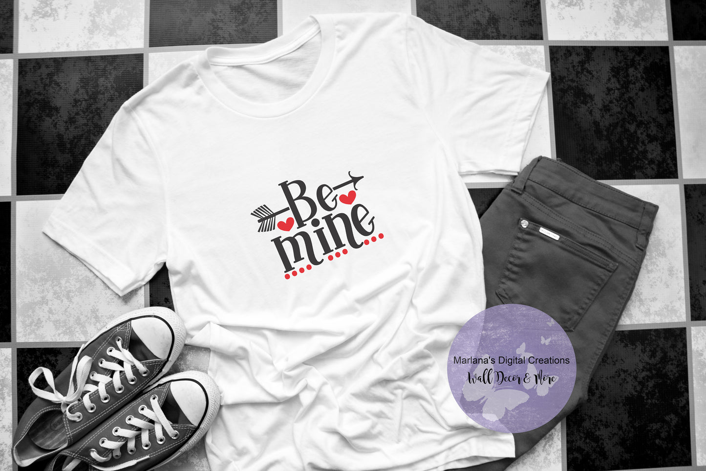 Be Mine Arrow Hearts - Sublimation Print