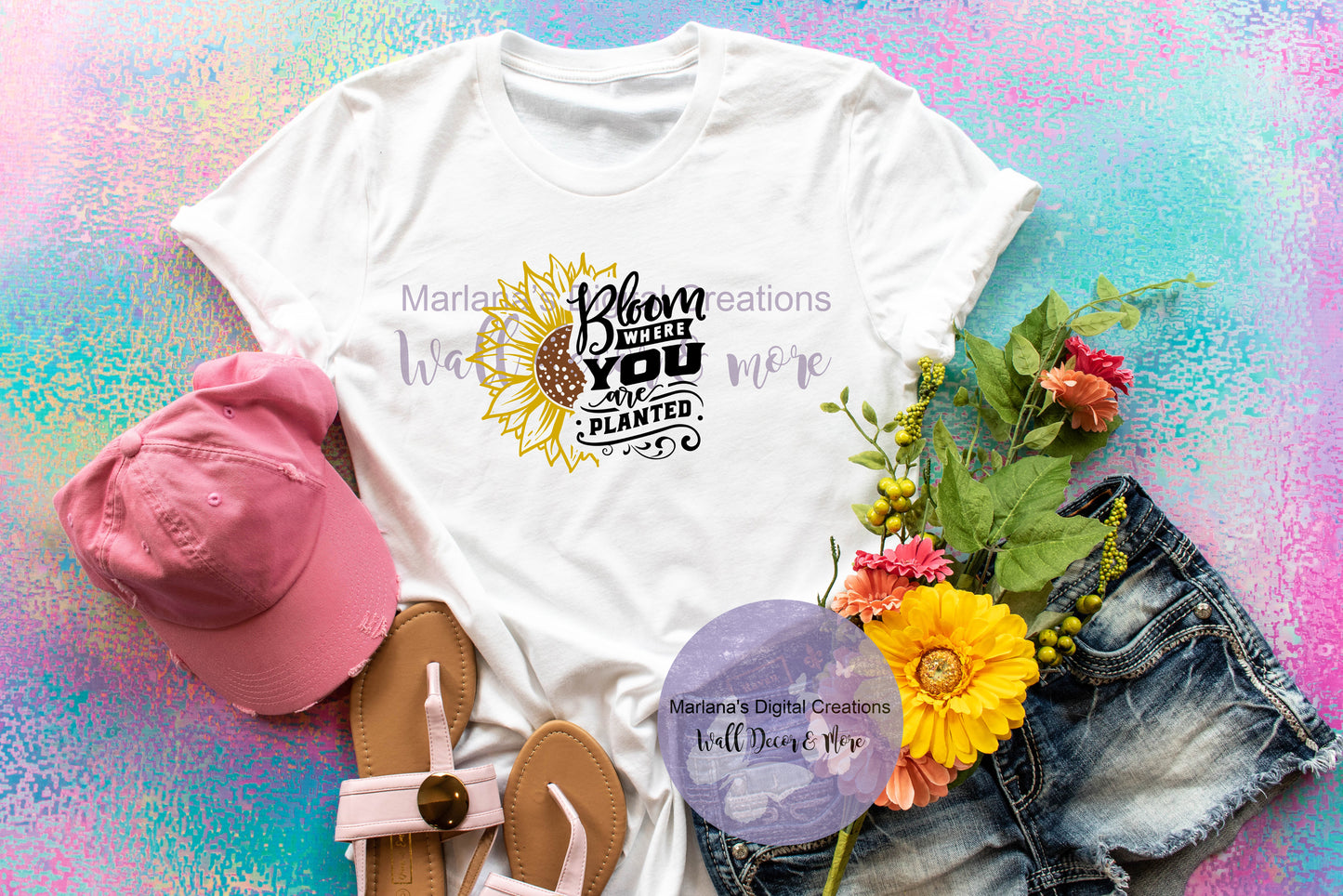 Bloom Where You Are Planted Sunflower - Sublimation Print