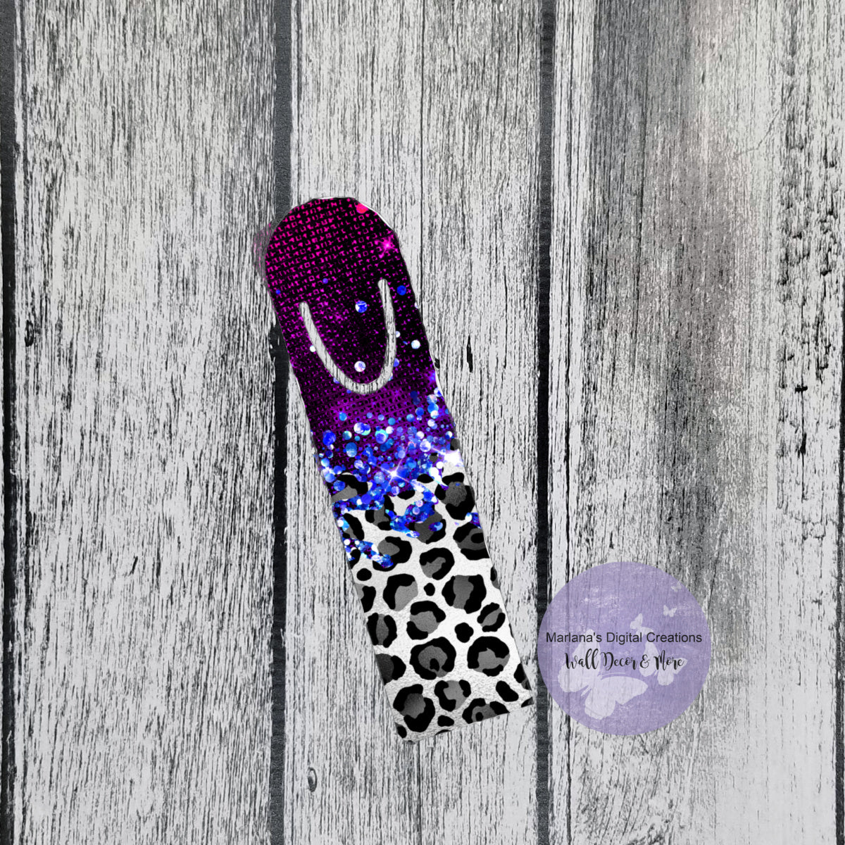 Blue Purple Leopard Bookmark