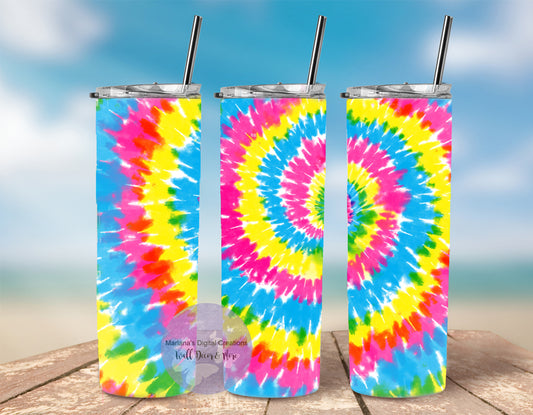 Bright Tie Dye 20oz Skinny Tumbler