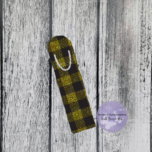 Buffalo Plaid Gold Bookmark