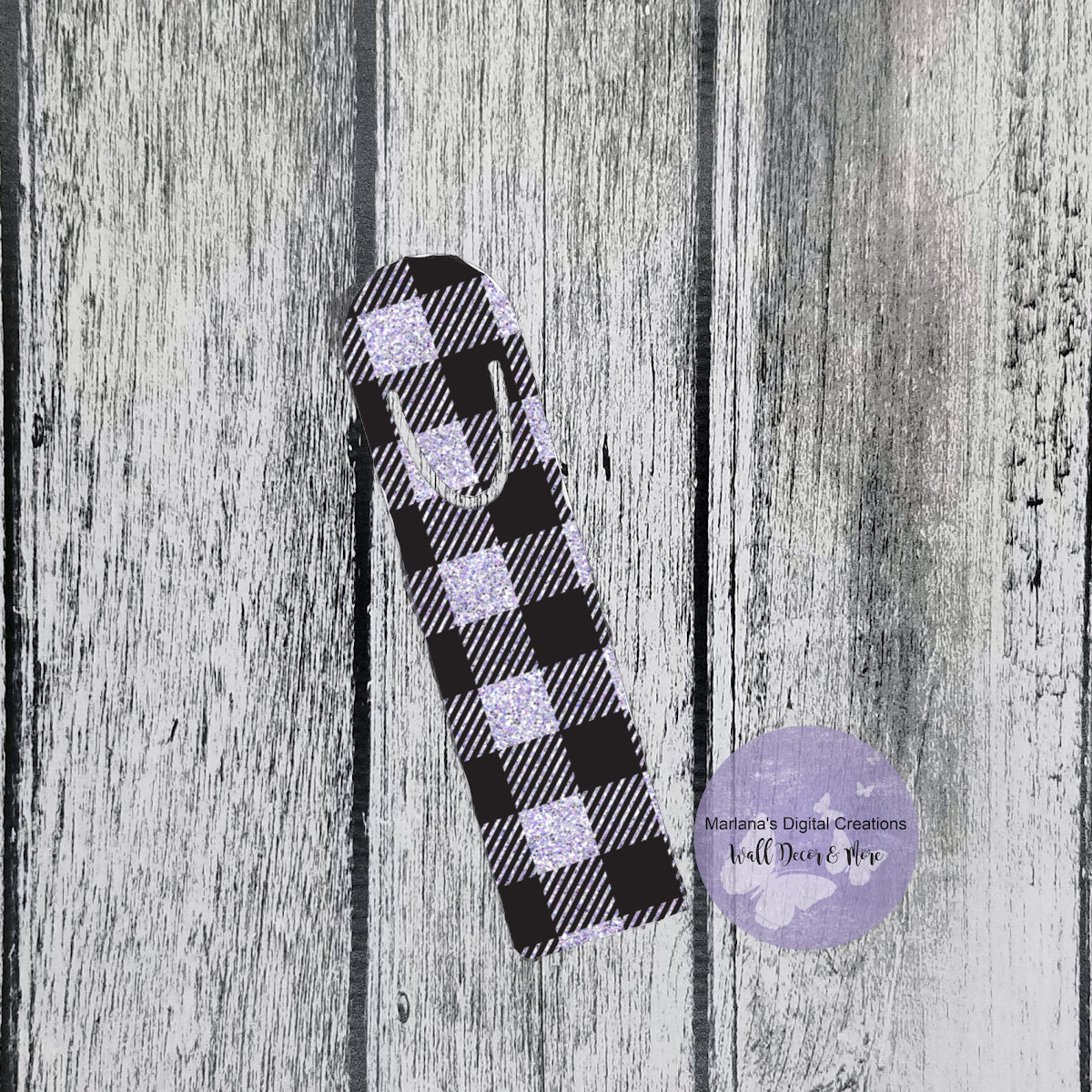 Buffalo Plaid Grape Bookmark