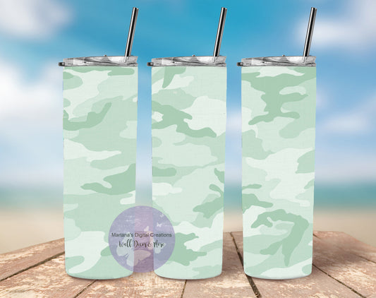 Camo Light Green 20oz Skinny Tumbler