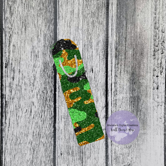 Camo Glitter Bookmark