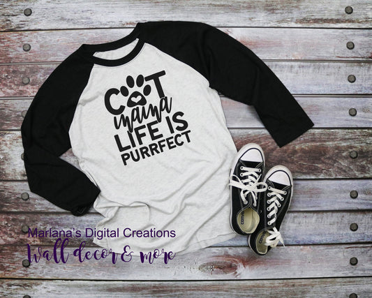 Cat Mama Life Is Purrfect - Vinyl Print