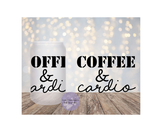 Coffee & Cardio 16oz Frosted Glass Tumbler