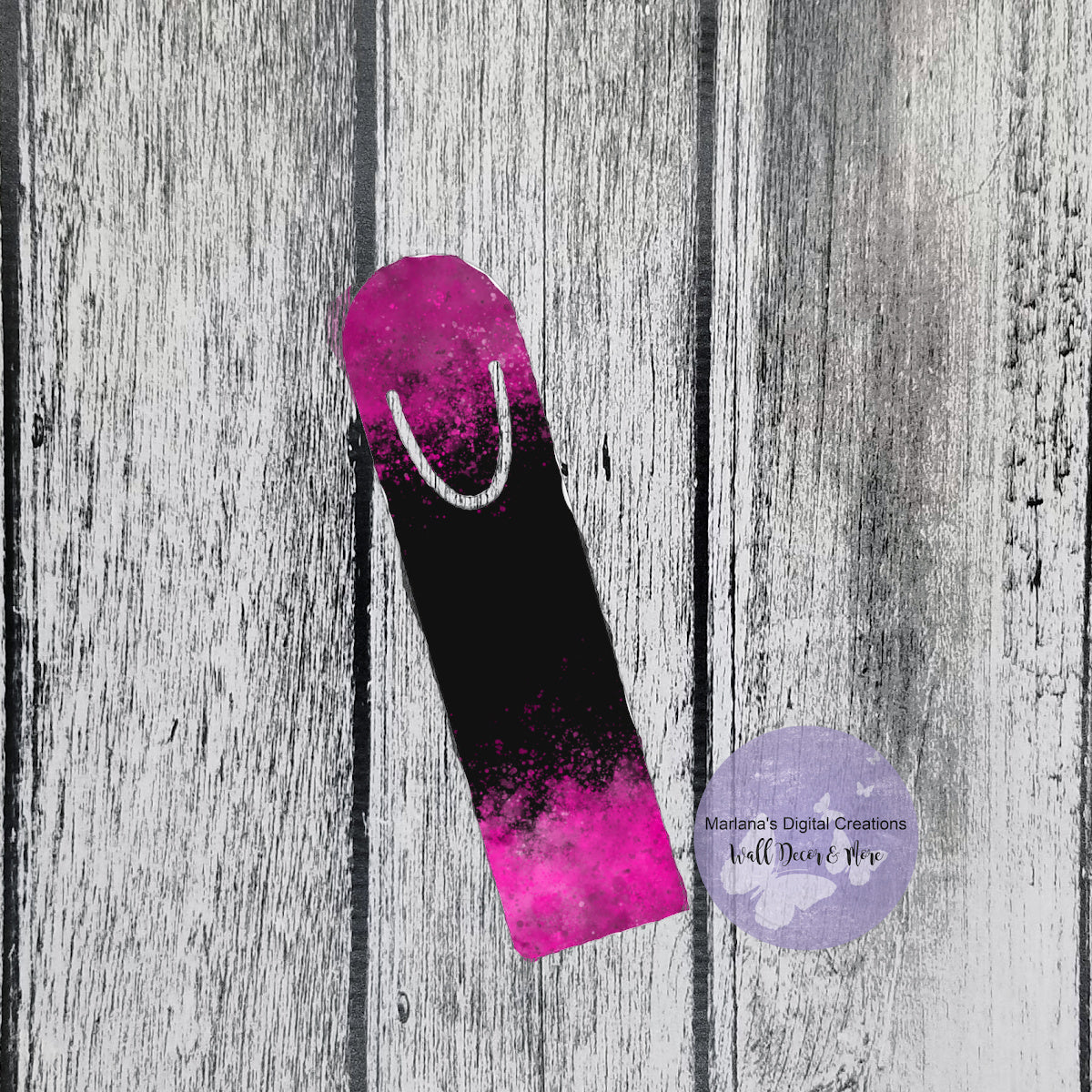 Color Splash Pink Black Bookmark