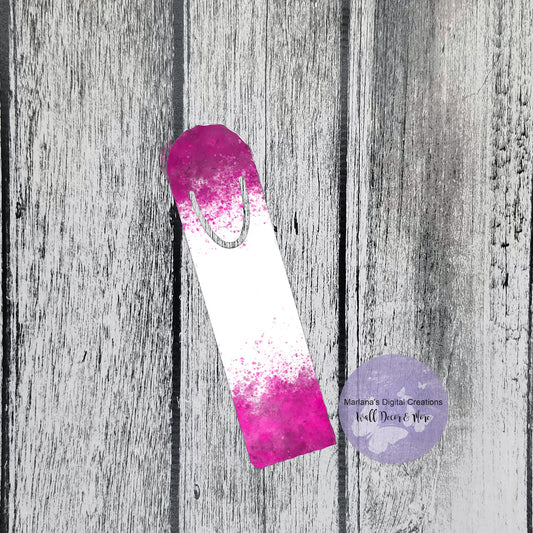 Color Splash Pink White Bookmark
