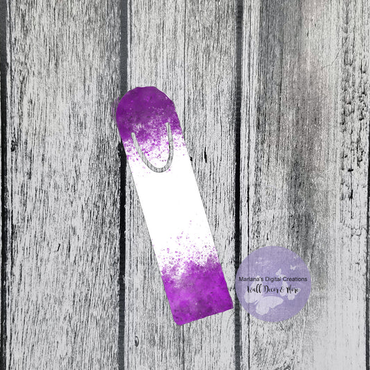 Color Splash Purple White Bookmark