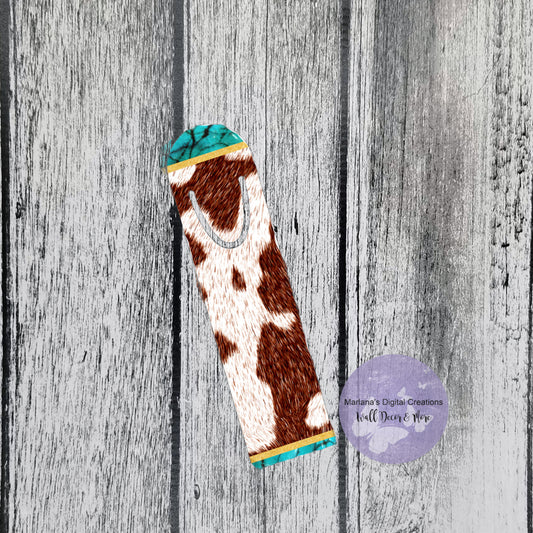 Cowhide Turquoise Bookmark