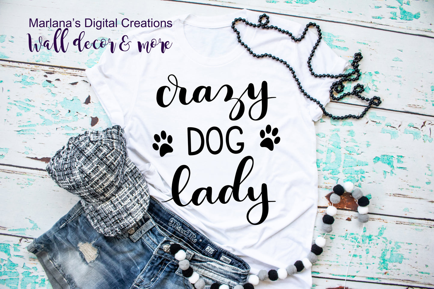 Crazy Dog Lady - Vinyl Print