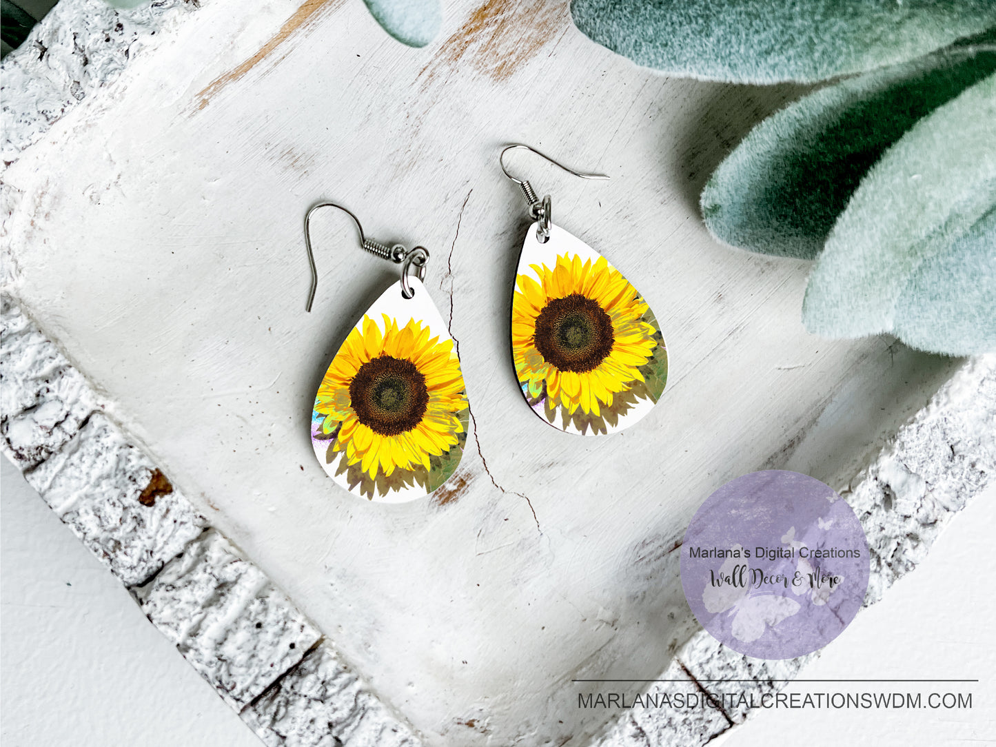 Teardrop DB Sunflower 1 Earrings