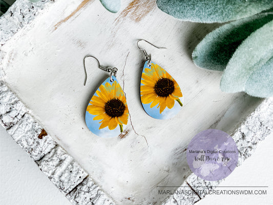 Teardrop DB Sunflower 3 Earrings