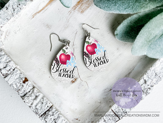 Teardrop DB Teacher Blessed Teacher Earrings