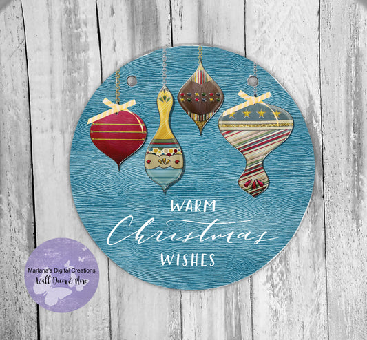 Warm Christmas Wishes - Circle Sign