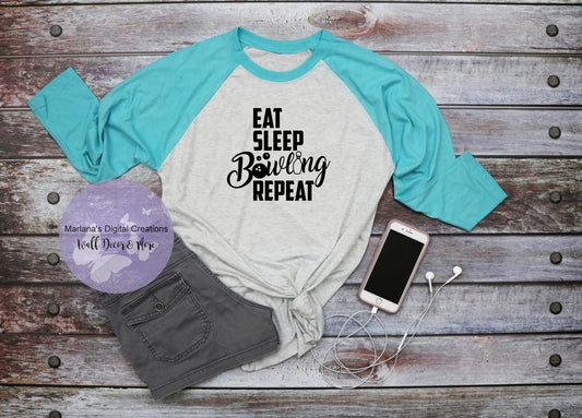 Eat Sleep Bowling Repeat - Vinyl Print