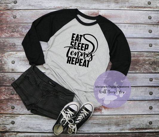 Eat Sleep Tennis Repeat - Vinyl Print