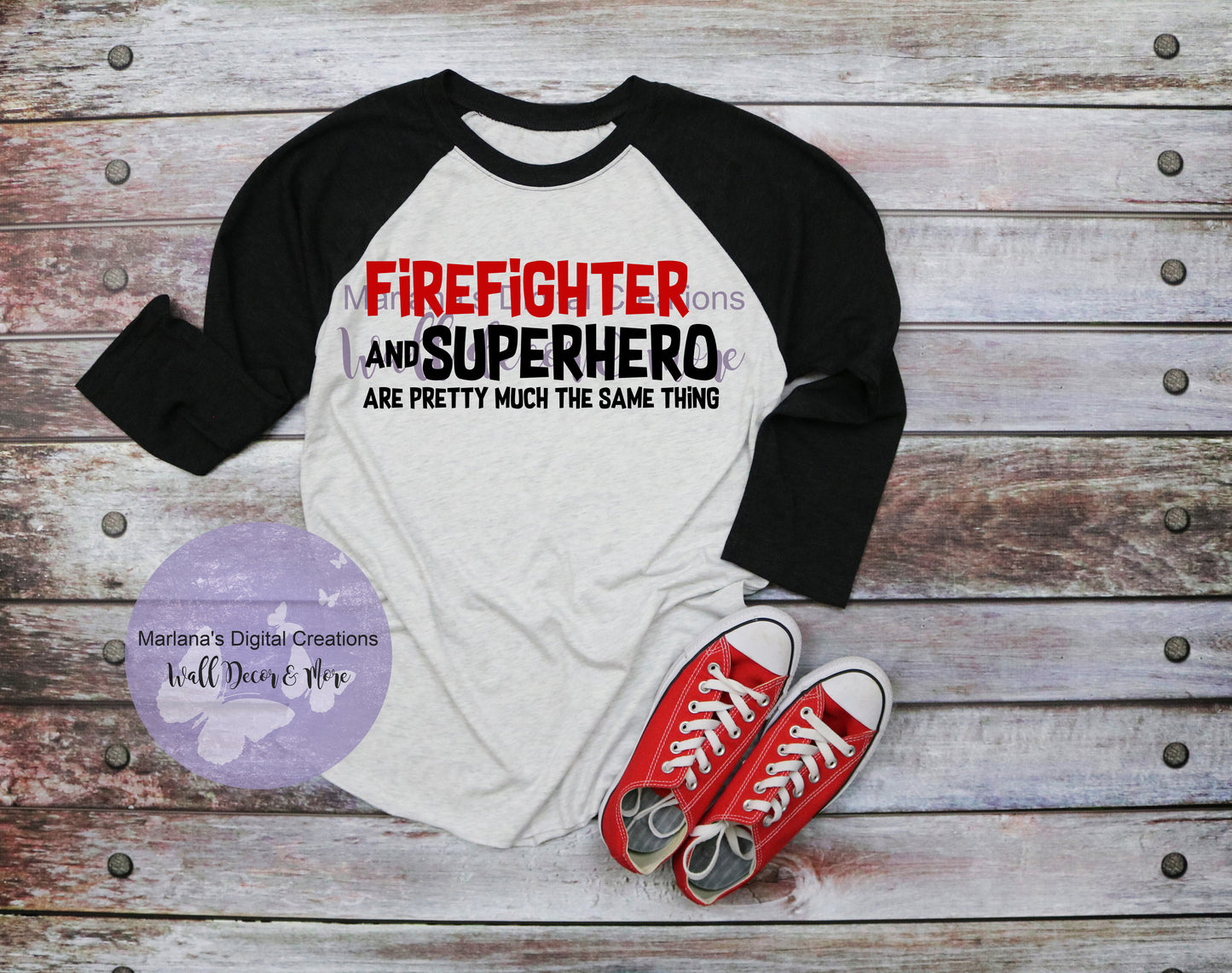 Firefighter Superhero - Vinyl Print