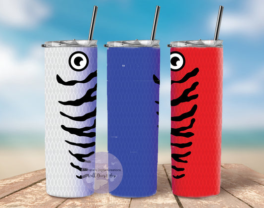 Fish Lure Red White Blue 20oz Skinny Tumbler