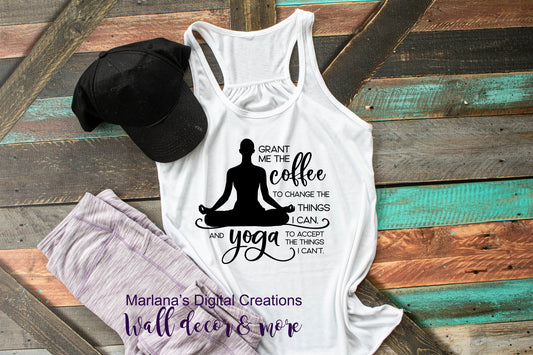 Grant Me Coffee and Yoga - Vinyl Print