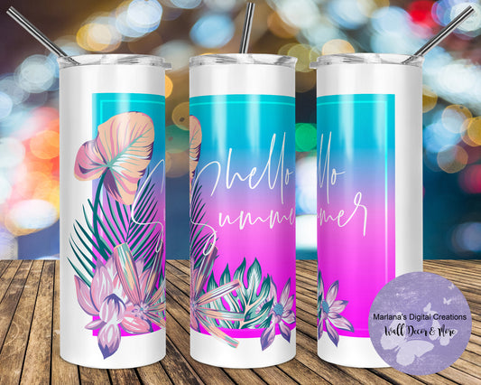 Hello Summer 20oz Skinny Tumbler