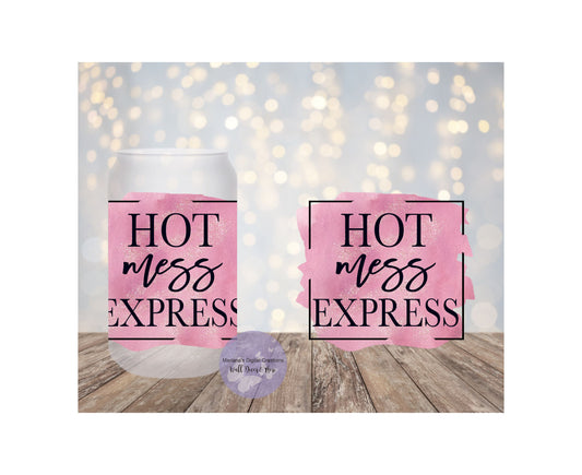 Hot Mess Express 16oz Frosted Glass Tumbler