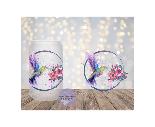 Hummingbird 16oz Frosted Glass Tumbler