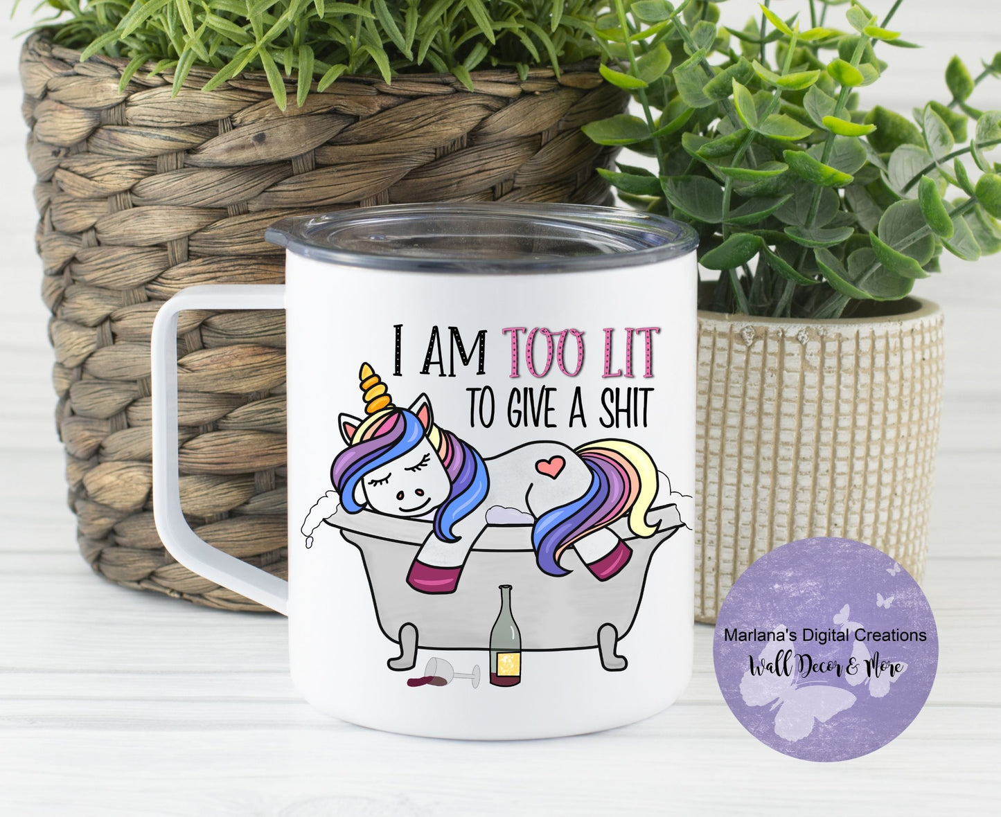 I Am Too Lit To Give A Shit 14oz Townie Mug