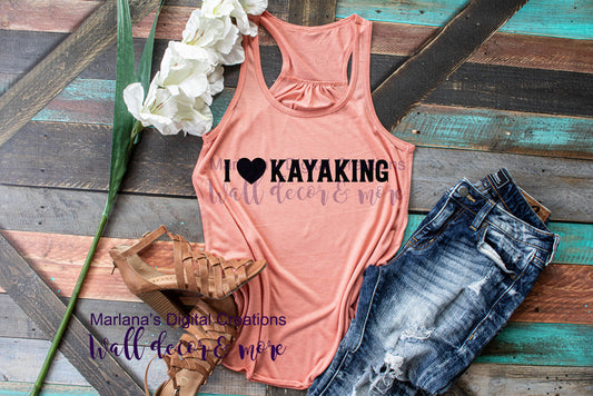 I Love Kayaking - Vinyl Print