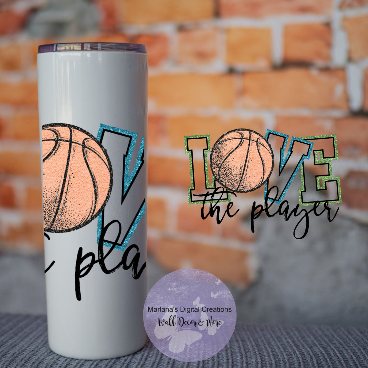 Love The Player Basketball 20oz Skinny Tumbler