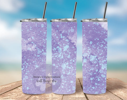 Light Purple Splatter 20oz Skinny Tumbler