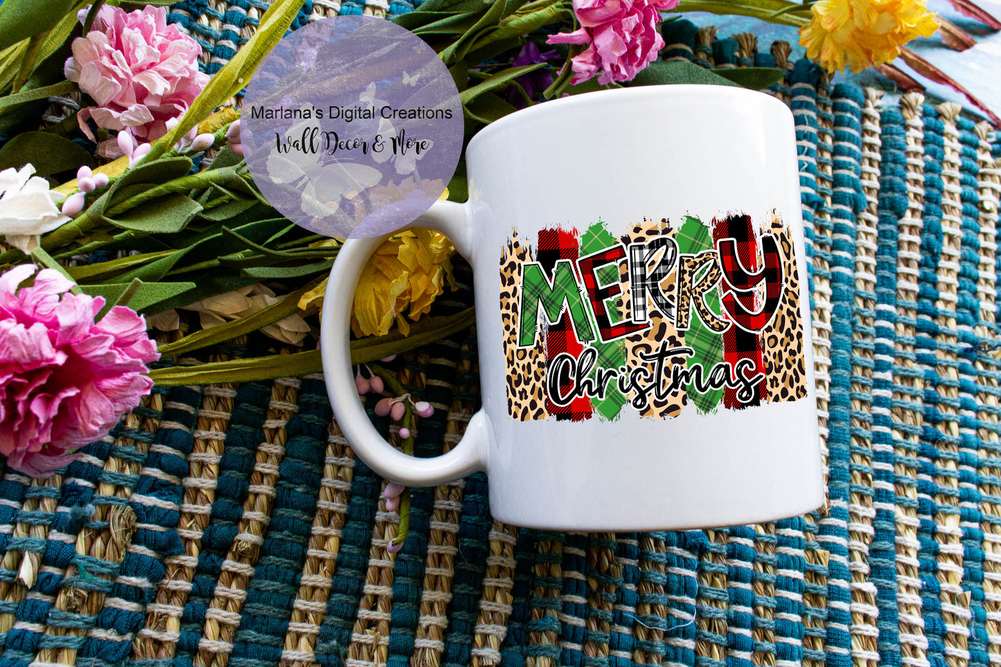 Merry Christmas Buffalo Plaid Cheetah - Mug
