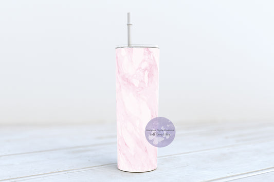 Pink Marble 20oz Skinny Tumbler