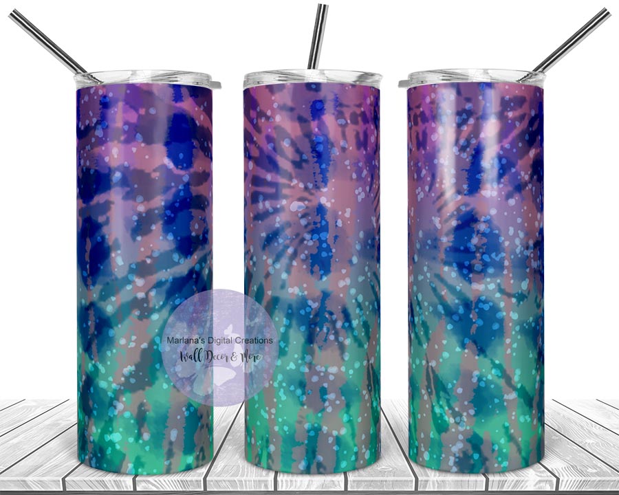 Purple Green Stripe 20oz Skinny Tumbler