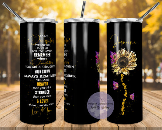 Sunflower Mom Daughter 20oz Skinny Tumbler